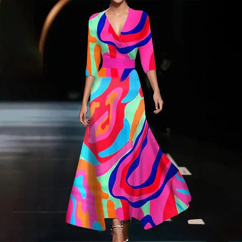 Damska Sukienka w Kwiaty | Maxi