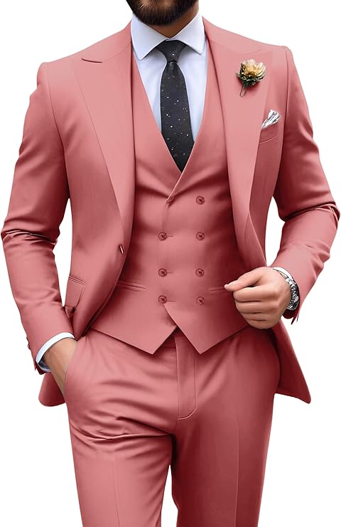Męski garnitur slim fit 3-częściowy | Formalne wesele