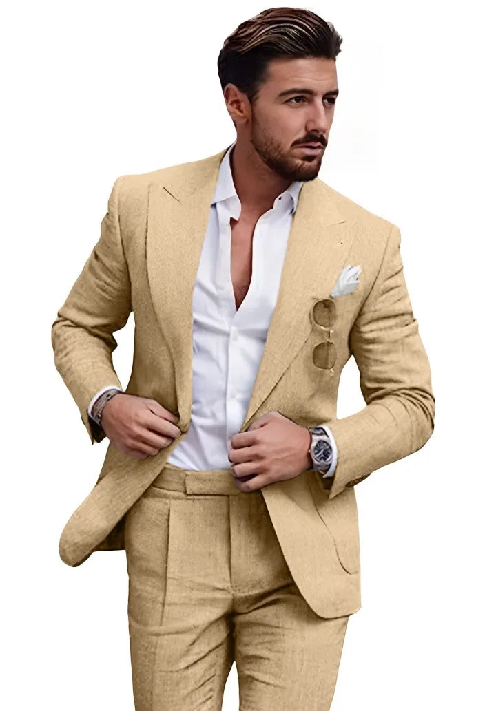 Męski garnitur slim fit | 2-częściowy