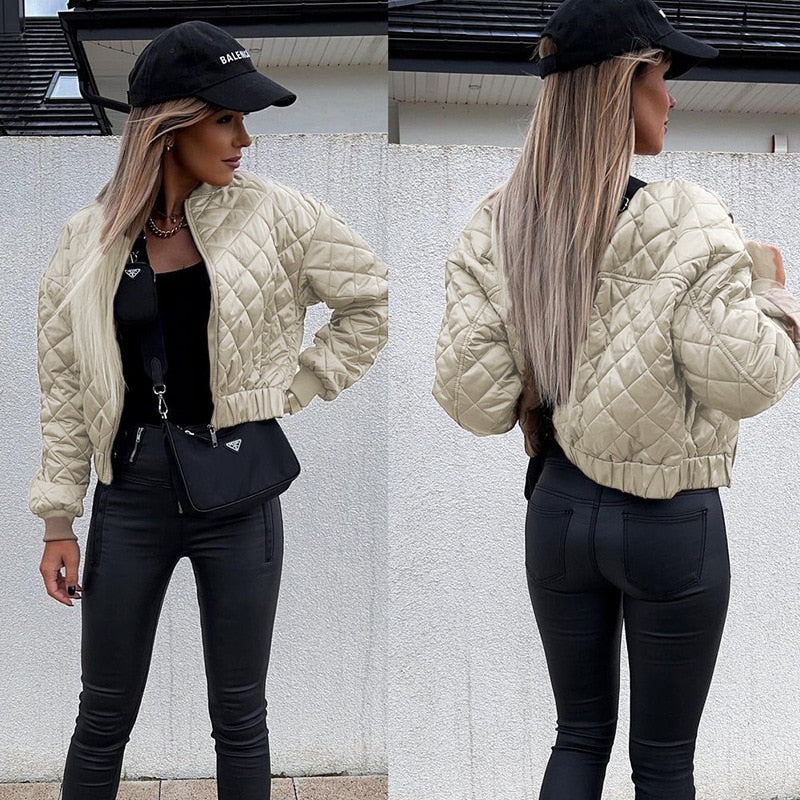 Kurtka Bomberka Damska Pikowana | Casual