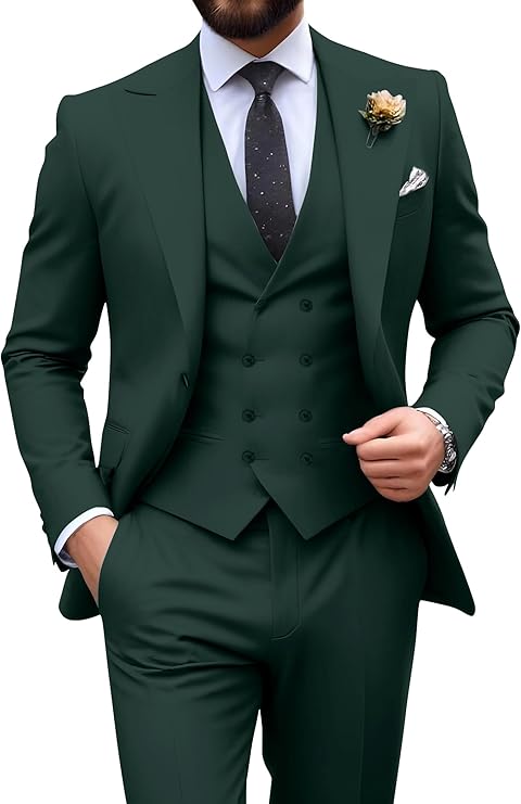 Męski garnitur slim fit 3-częściowy | Formalne wesele
