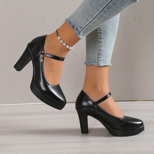 Buty damska na platformie | Pasek w stylu Mary Jane