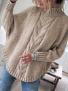 Damska Zimowa Sweter | Oversize Z Warkoczowym Splotem