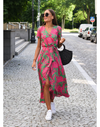 Sukienka damska krótki rękaw w stylu wrap | Maxi