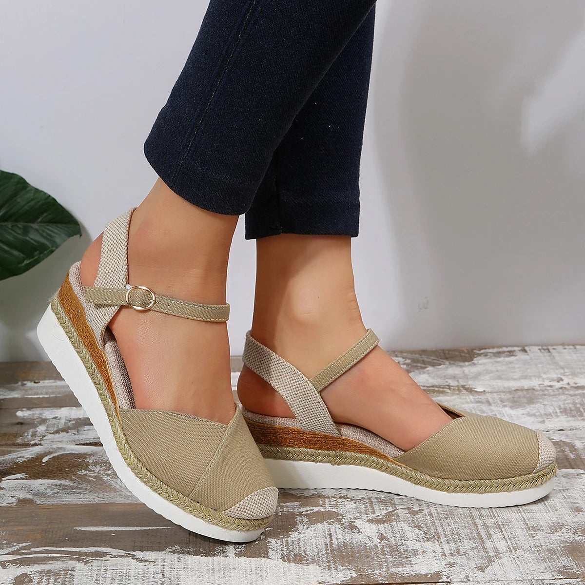 Damskie ortopedyczne espadryle na platformie