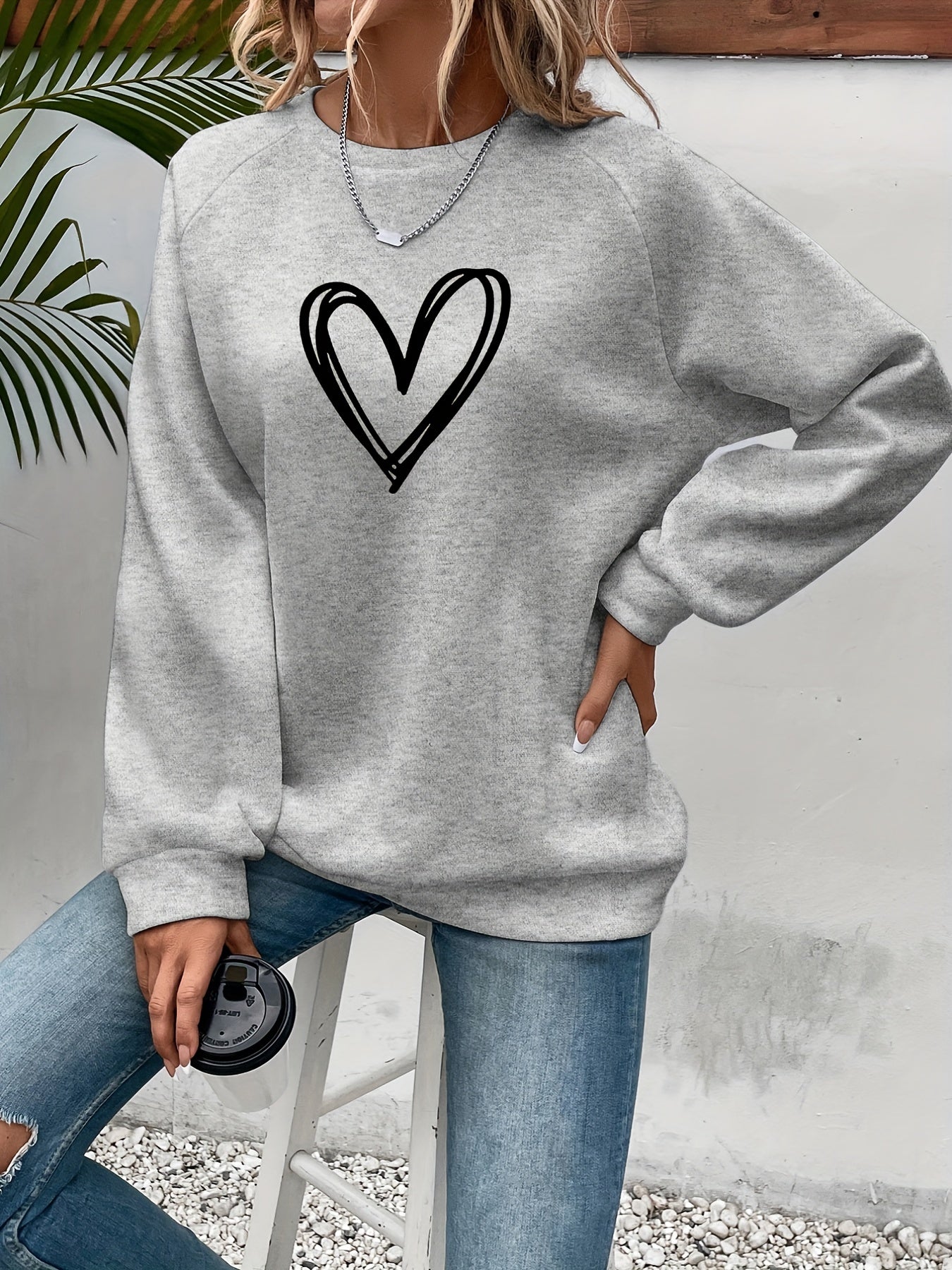 Damska Sweter Codzienny | Motyw Serca