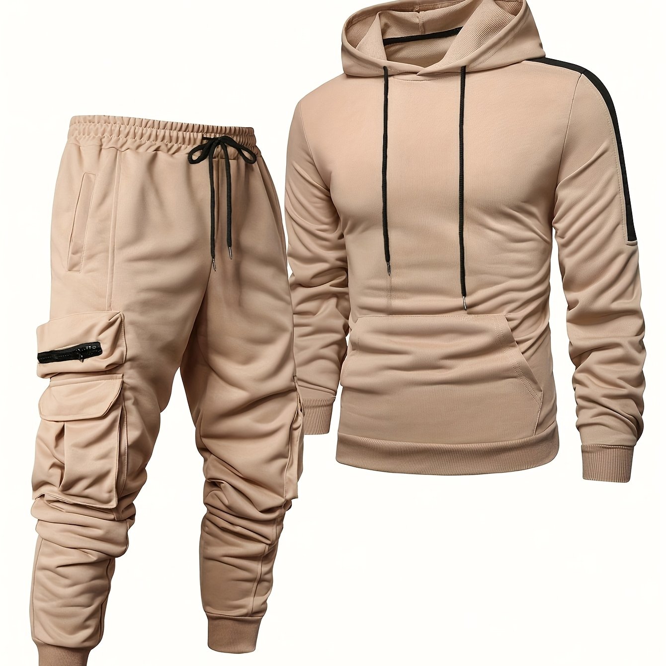 Męskie Zimowa Dres | Bluza Z Kapturem I Spodnie Cargo