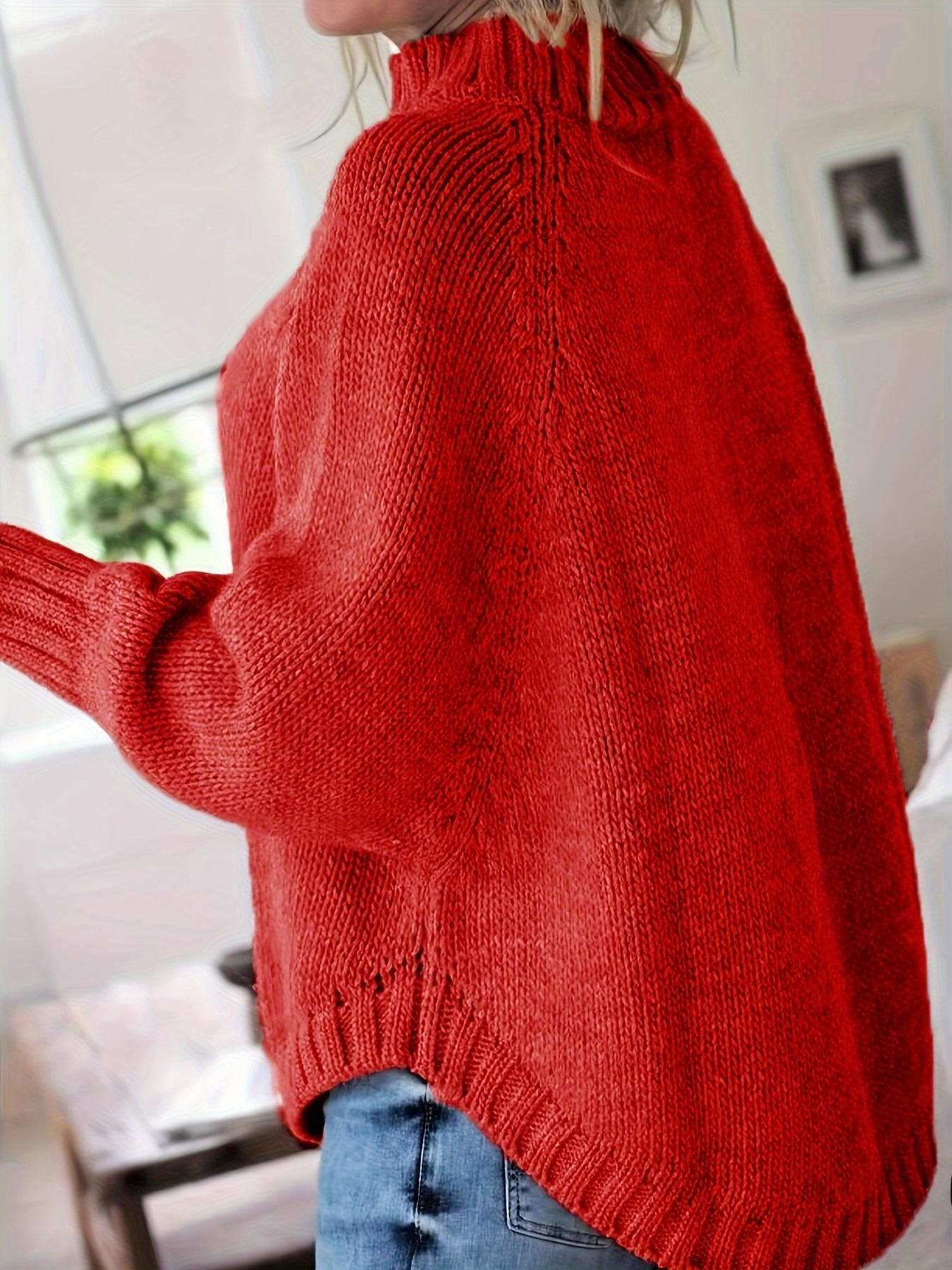 Damska Zimowa Sweter | Oversize Z Warkoczowym Splotem