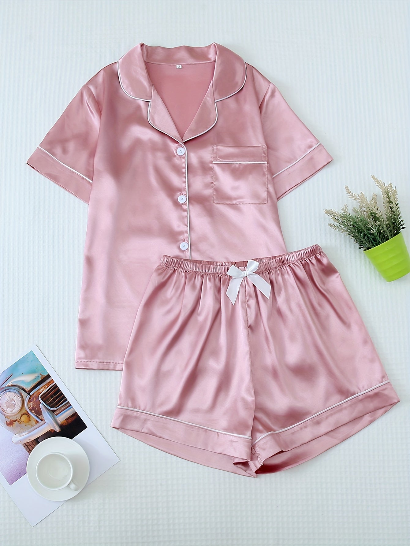 Women's Pajama Set | Short Sleeve And Shorts