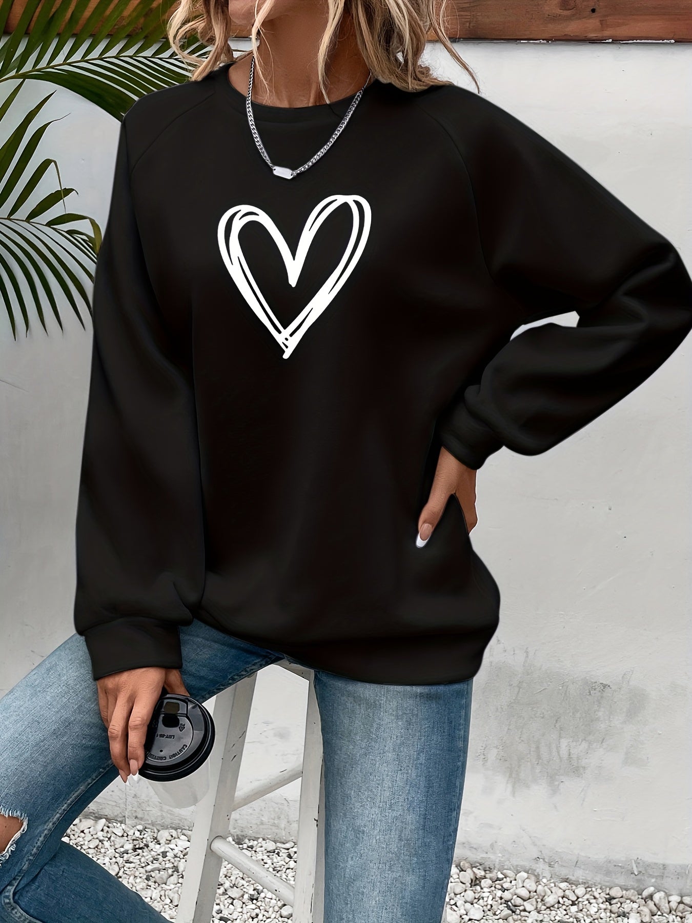 Damska Sweter Codzienny | Motyw Serca