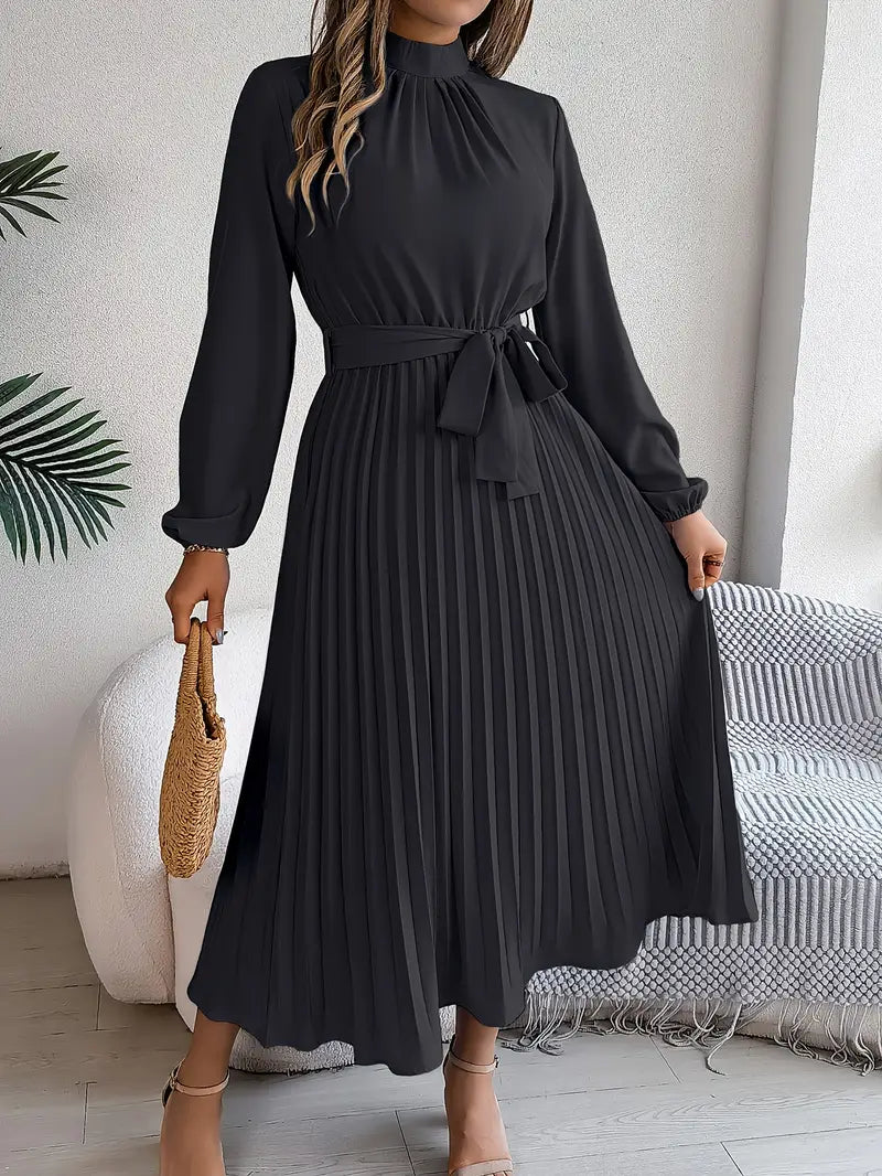 Damska Elegancka Sukienka Plisowana | Midi