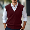 Męski sweter bez rękawów w serek | Klasyczny krój