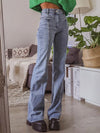 Damskie Jeansy Slim Fit z Rozszerzanym Dołem | Wysoki Tali