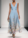 Women's Floral Dress with V-Neckline | Maxi