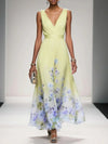 Women's Floral Dress with V-Neckline | Maxi