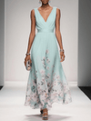 Women's Floral Dress with V-Neckline | Maxi