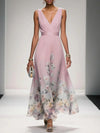 Women's Floral Dress with V-Neckline | Maxi