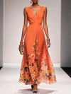 Women's Floral Dress with V-Neckline | Maxi