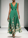 Women's Floral Dress with V-Neckline | Maxi