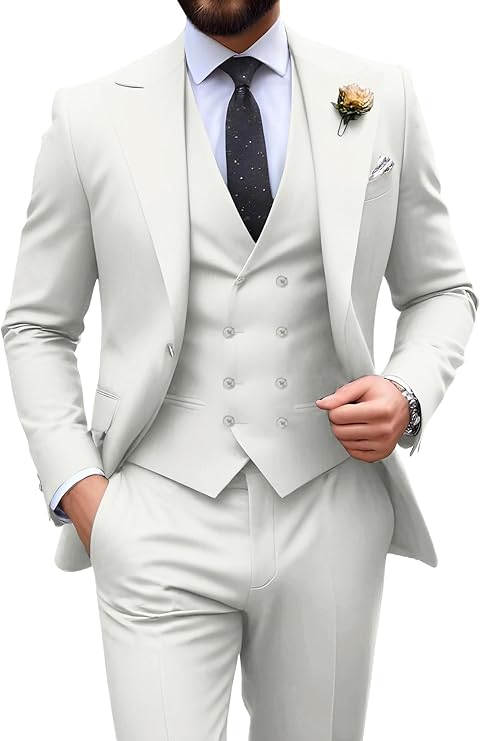 Męski garnitur slim fit 3-częściowy | Formalne wesele