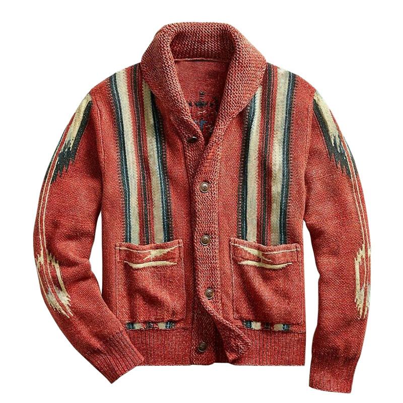 Męski Kardigan Dzianinowy w Wzory | Styl Vintage