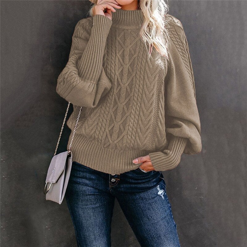 Damski sweter w warkocze | Golf