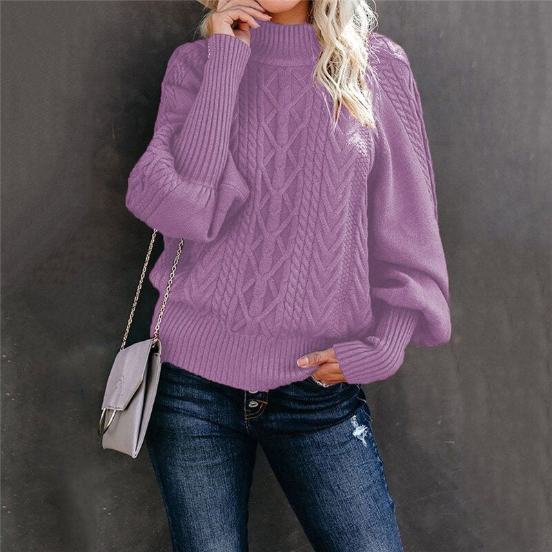 Damski sweter w warkocze | Golf