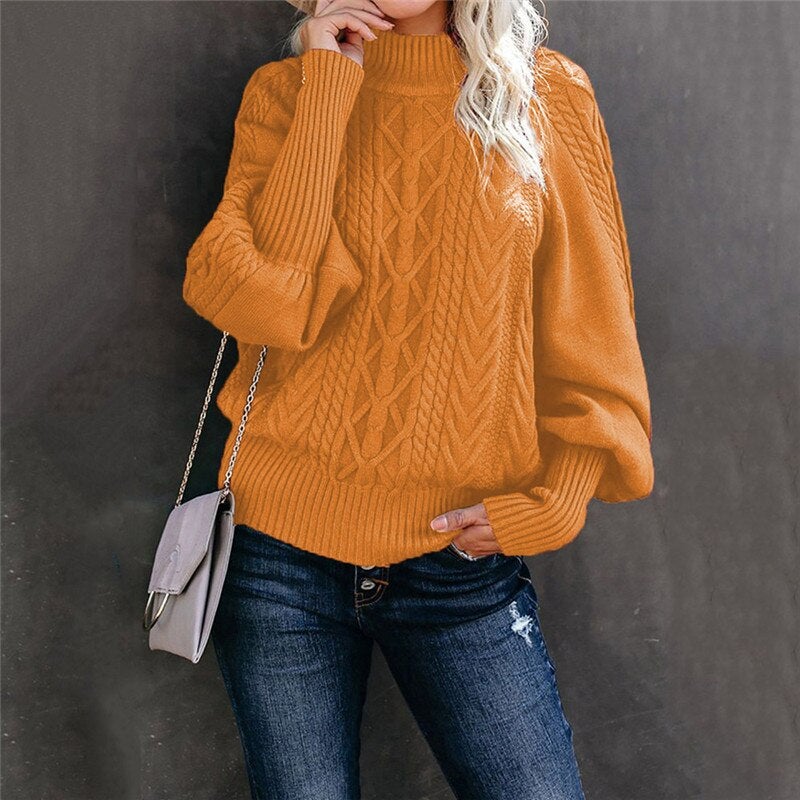 Damski sweter w warkocze | Golf