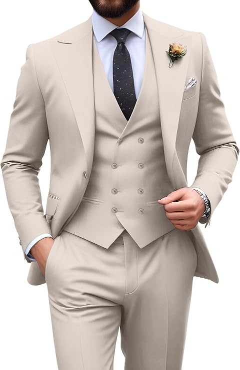 Męski garnitur slim fit 3-częściowy | Formalne wesele
