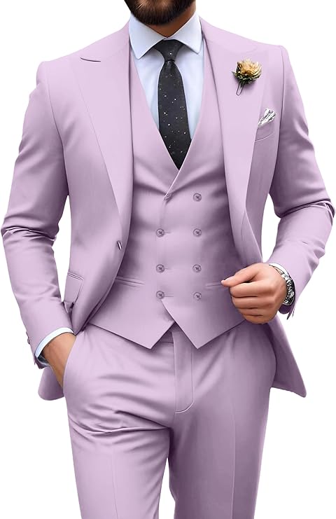 Męski garnitur slim fit 3-częściowy | Formalne wesele