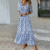 Długa Sukienka Maxi z Długim Rękawem | Boho Chic