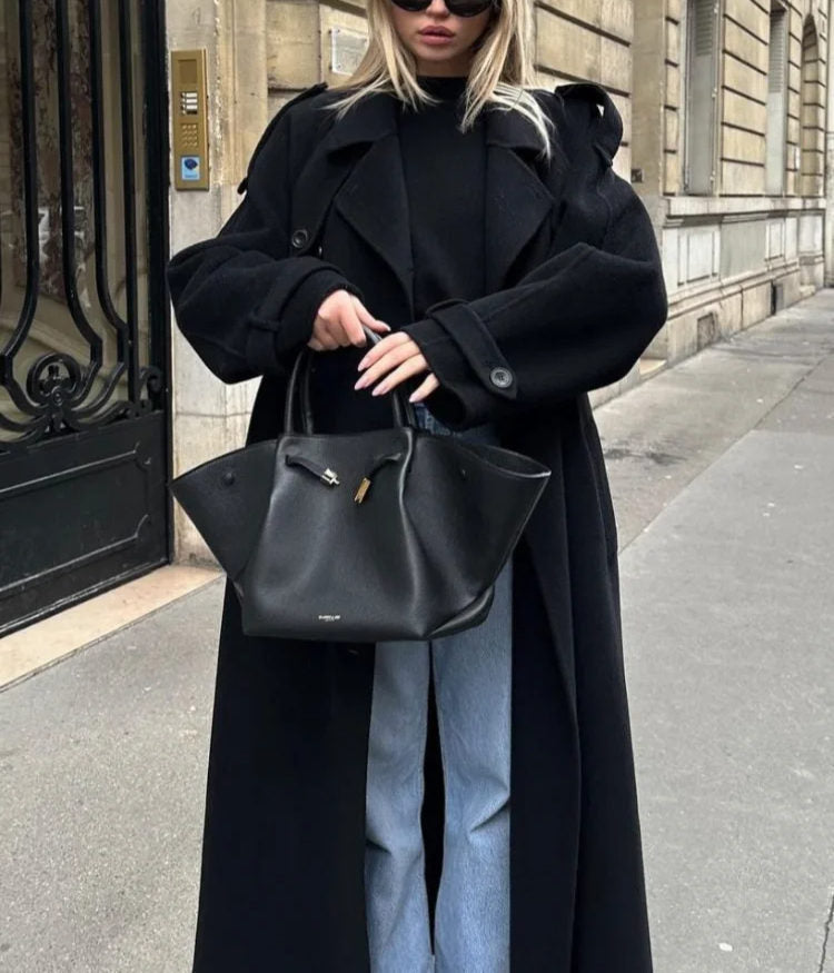 Damskie Oversized Płaszcz Trench | Długa Zima
