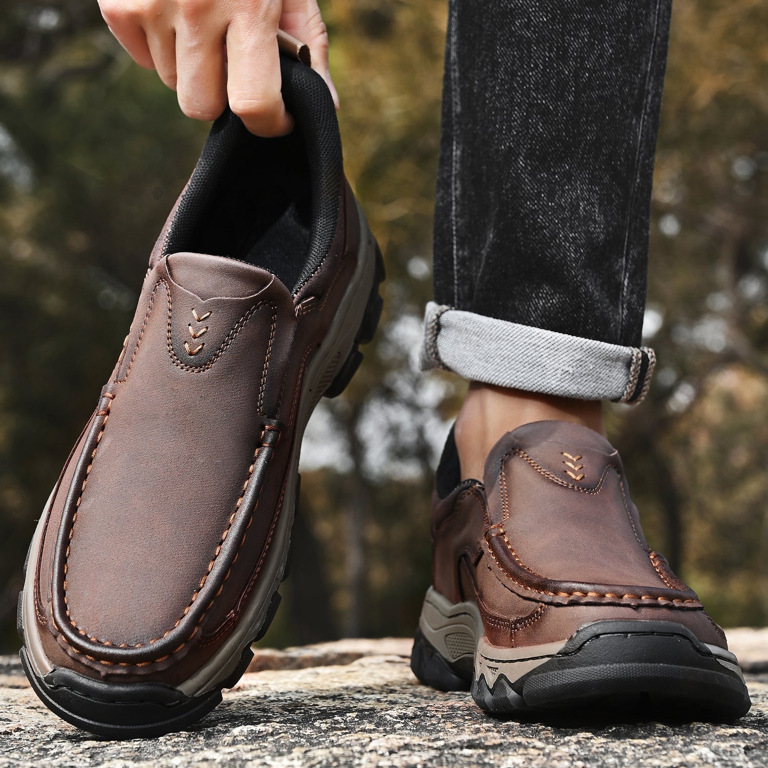 Męskie Terenowe Buty Ortopedyczne | Wsuwane