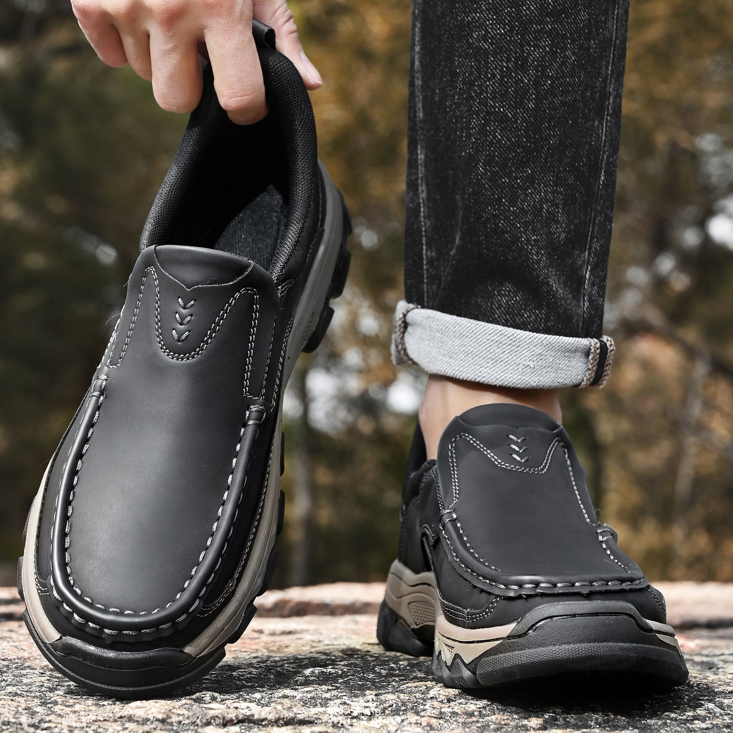 Męskie Terenowe Buty Ortopedyczne | Wsuwane