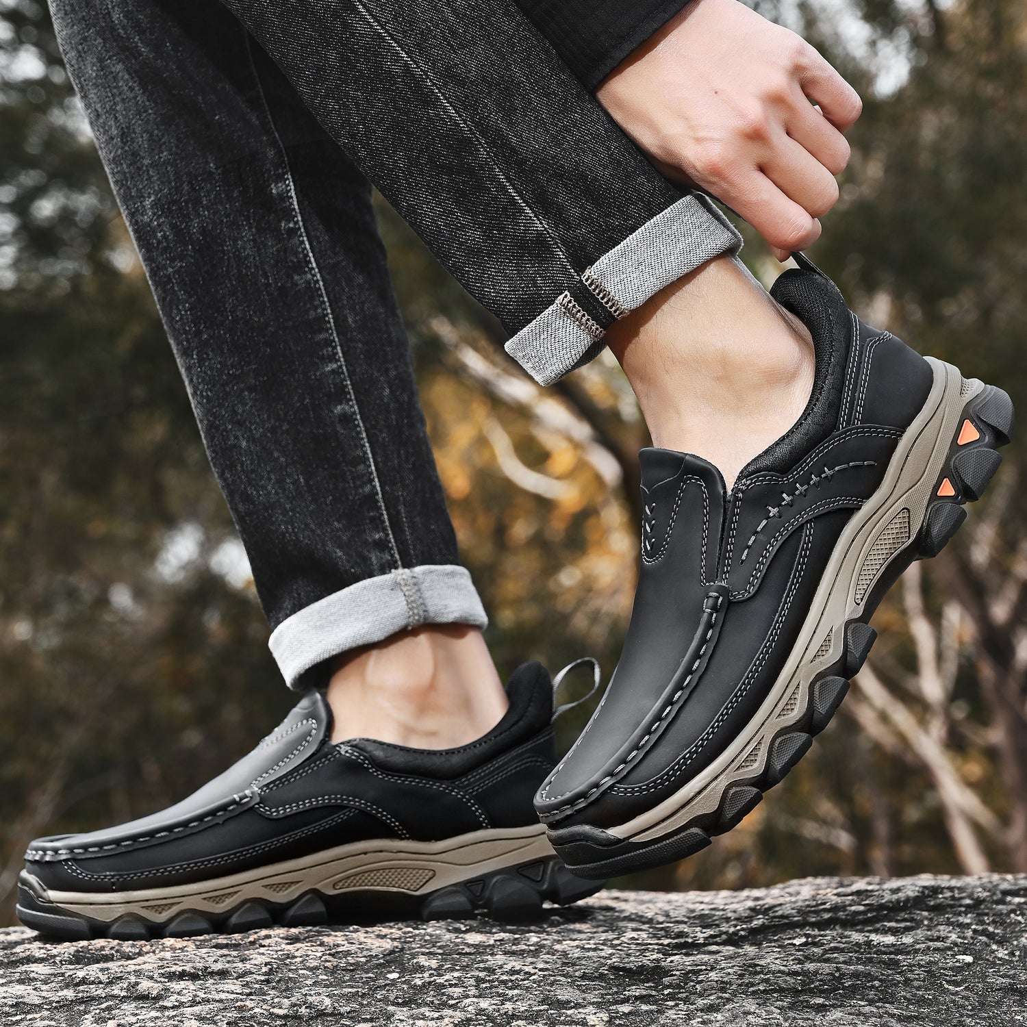 Męskie Terenowe Buty Ortopedyczne | Wsuwane
