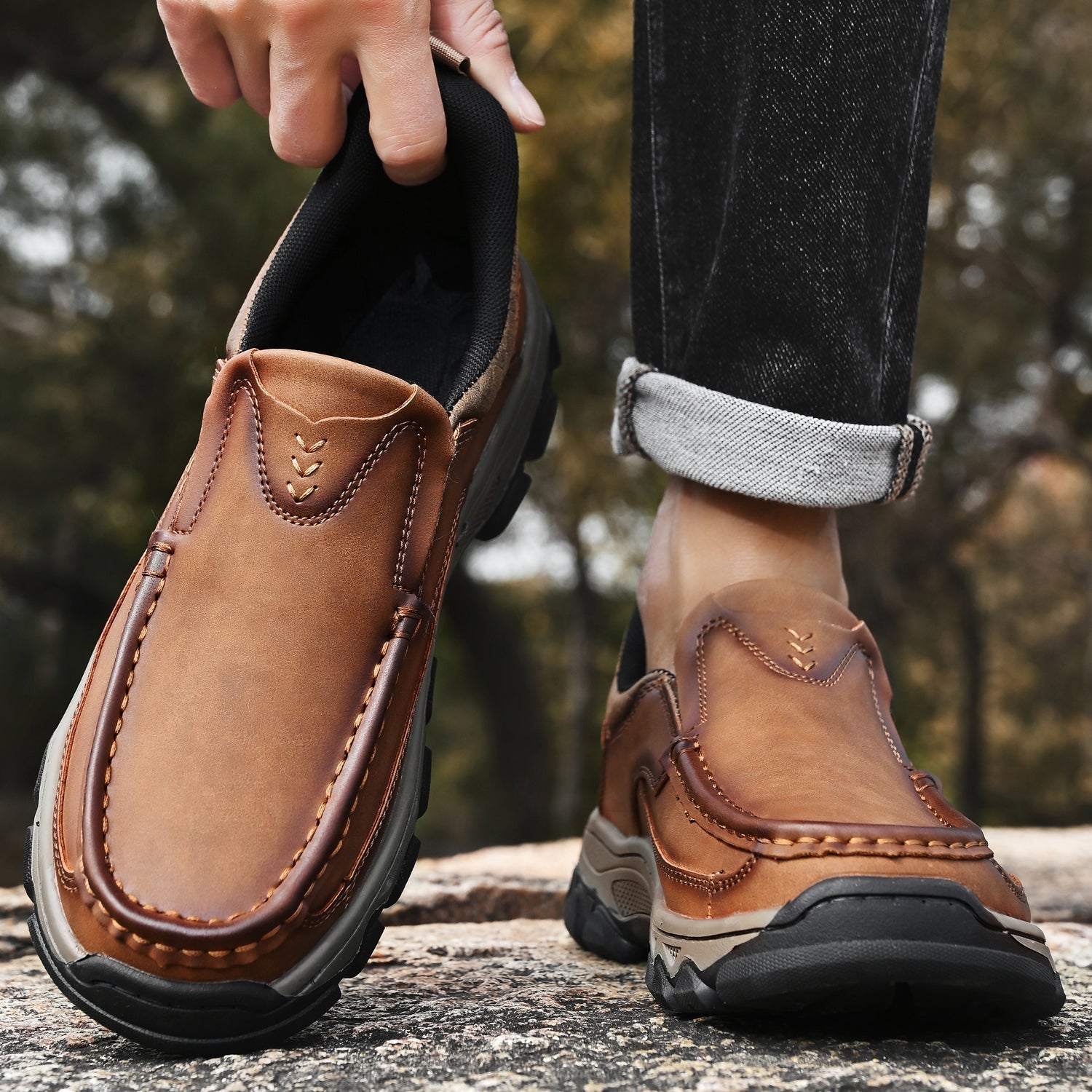 Męskie Terenowe Buty Ortopedyczne | Wsuwane