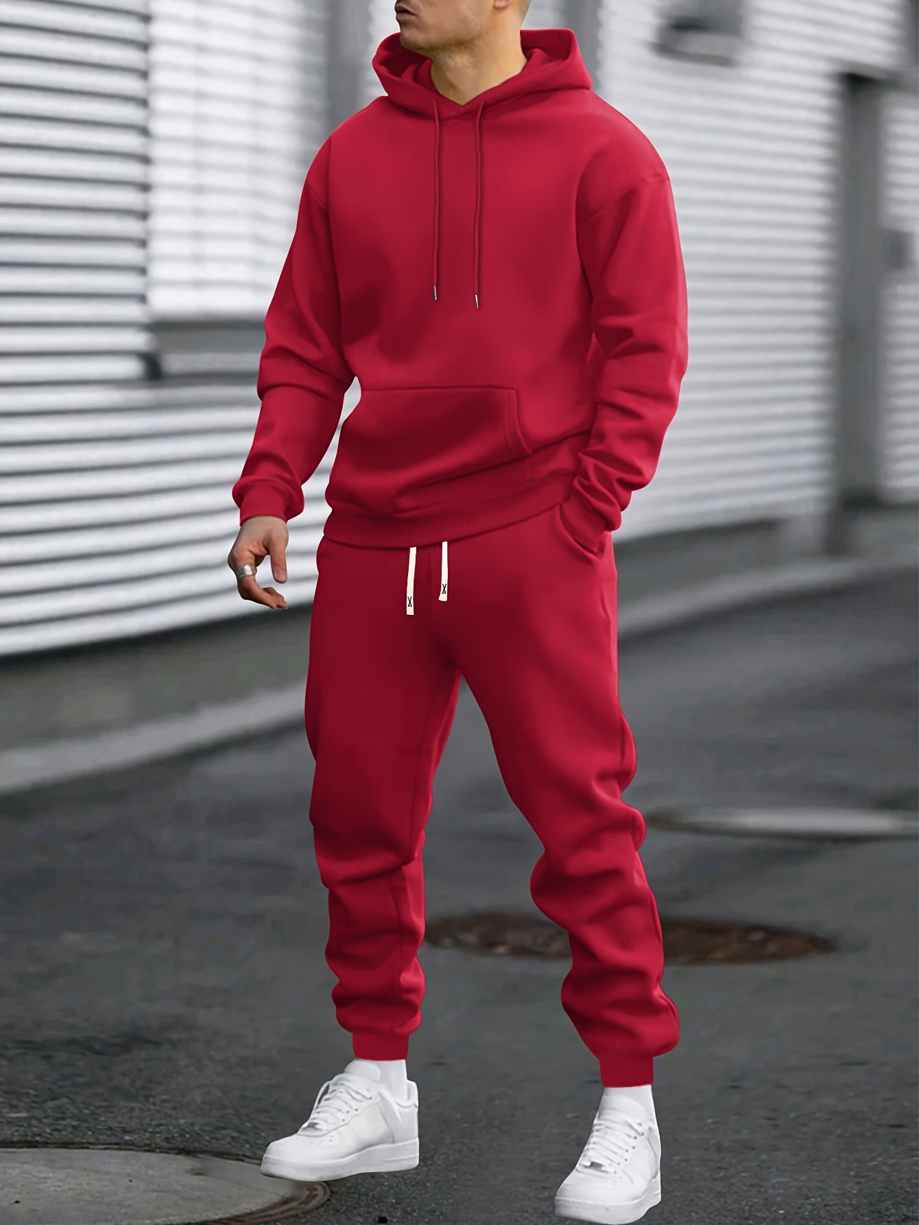 Męski Zestaw Dresu z Kapturem | Spodnie ze Ściągaczem
