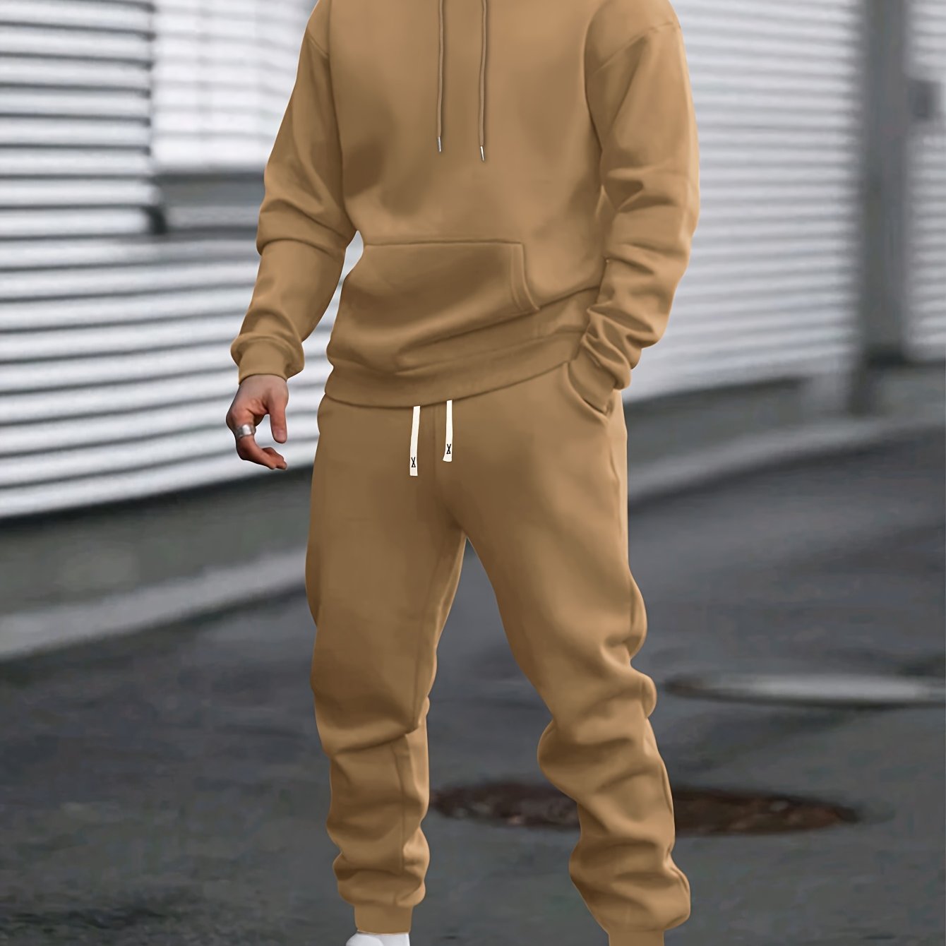 Męski Zestaw Dresu z Kapturem | Spodnie ze Ściągaczem