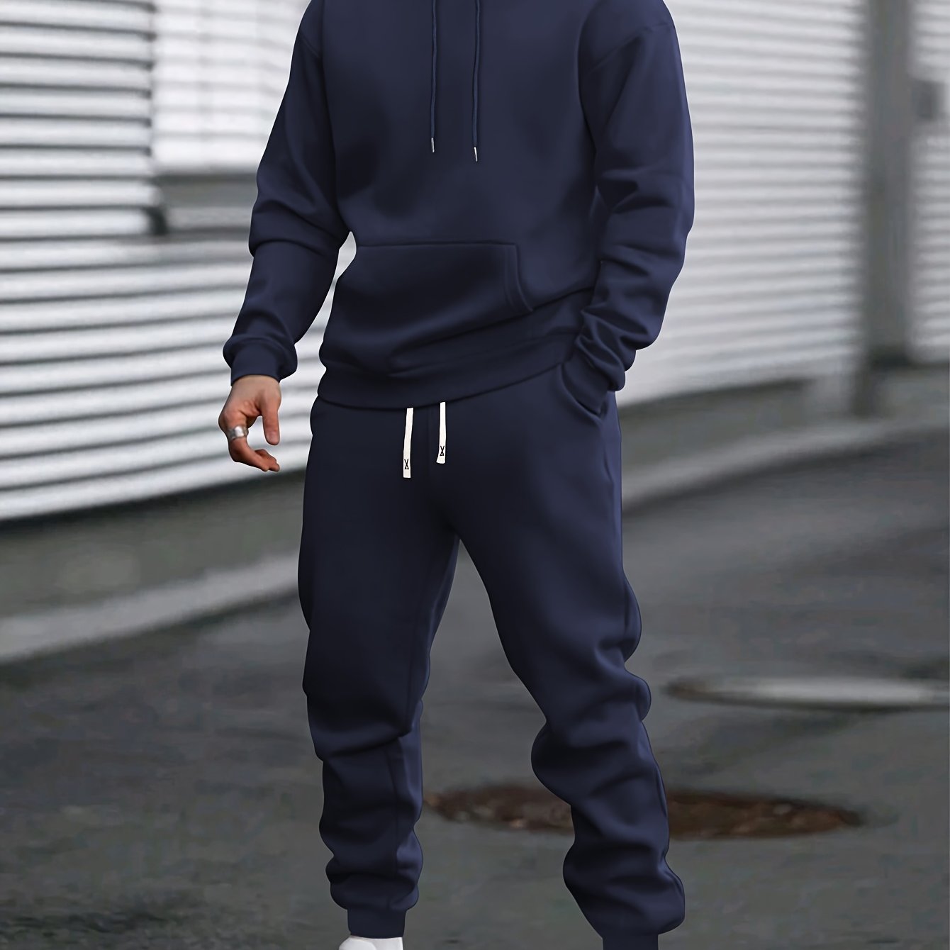 Męski Zestaw Dresu z Kapturem | Spodnie ze Ściągaczem