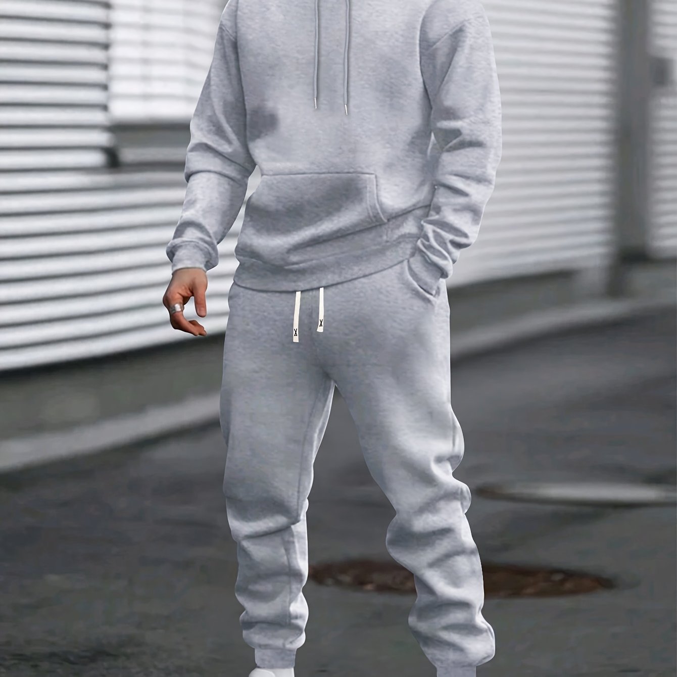 Męski Zestaw Dresu z Kapturem | Spodnie ze Ściągaczem