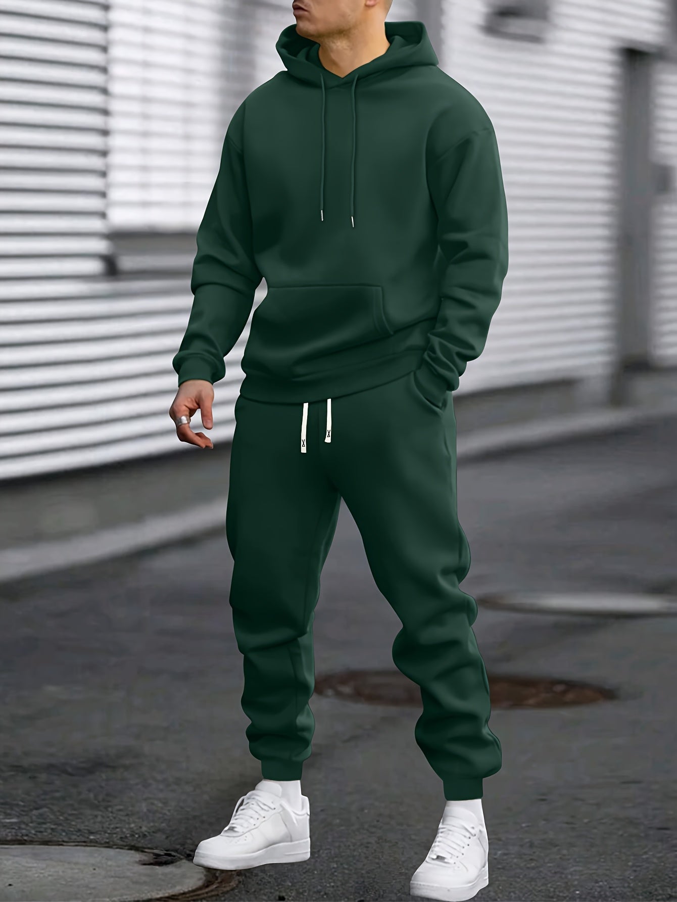 Męski Zestaw Dresu z Kapturem | Spodnie ze Ściągaczem