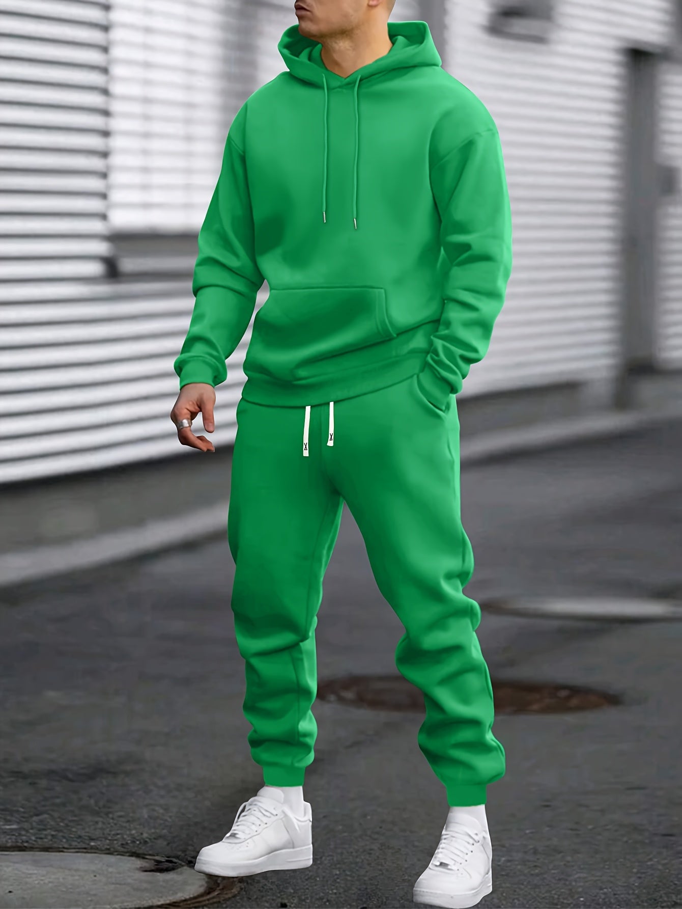 Męski Zestaw Dresu z Kapturem | Spodnie ze Ściągaczem