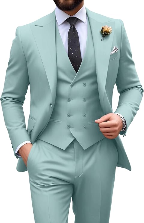 Męski garnitur slim fit 3-częściowy | Formalne wesele