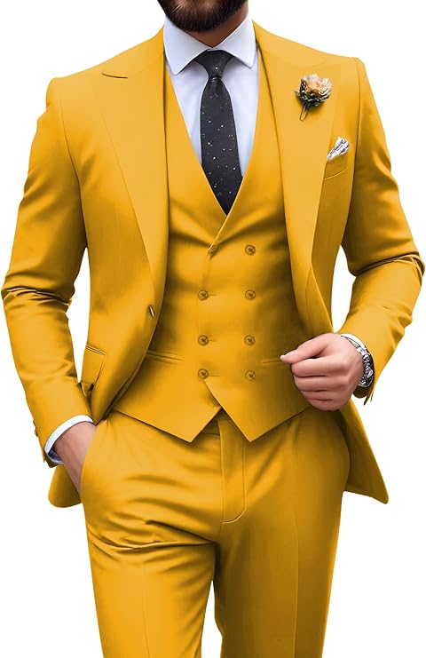 Męski garnitur slim fit 3-częściowy | Formalne wesele