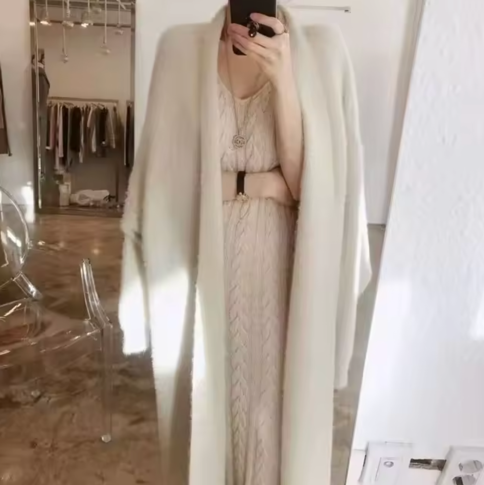 Damski Długi Sweter Kardigan | Oversized