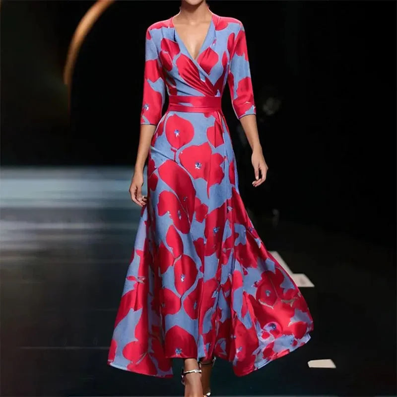 Damska Sukienka w Kwiaty | Maxi