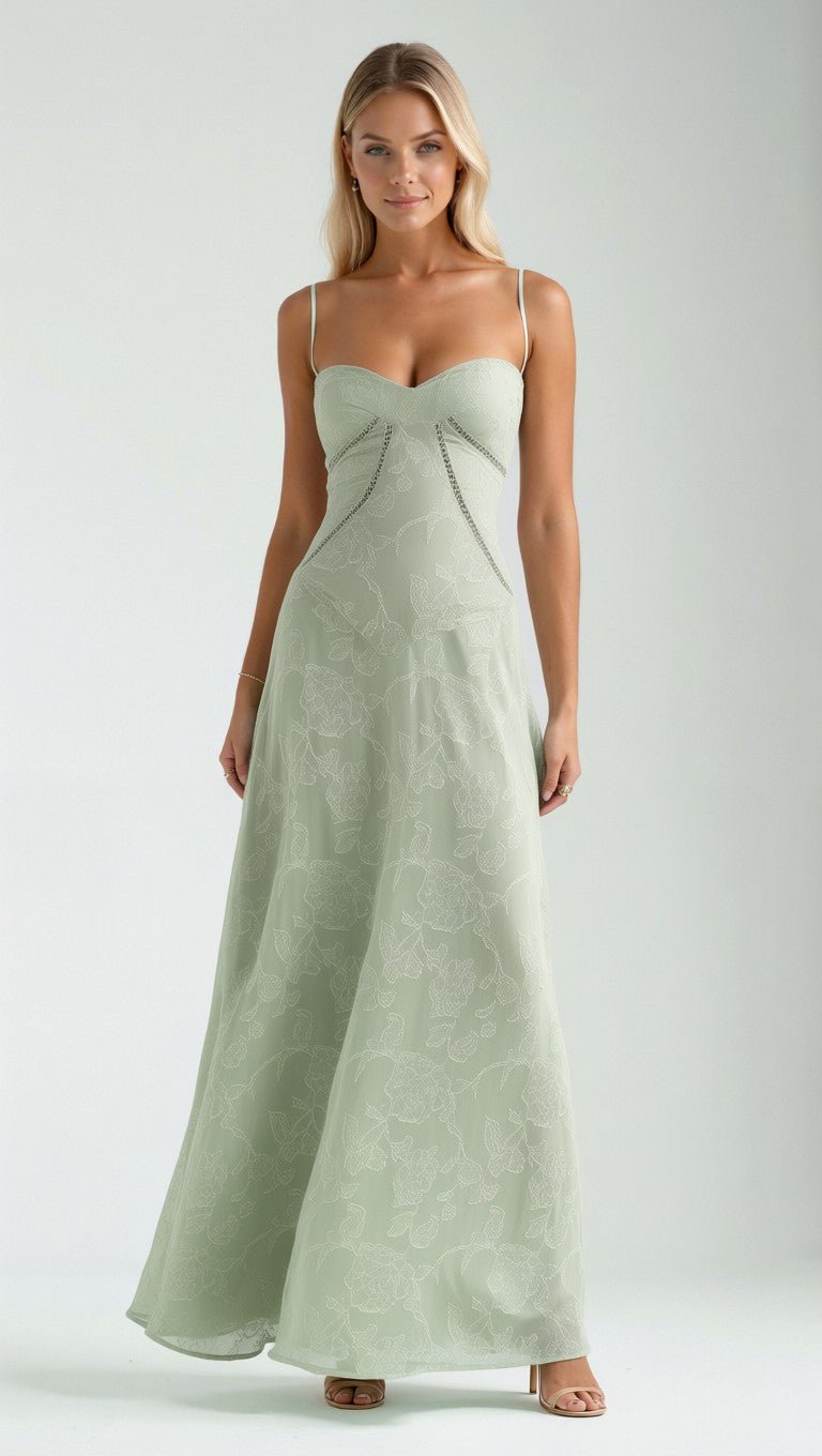 Damska Sukienka Wieczorowa Maxi | Ramiączka Spaghetti