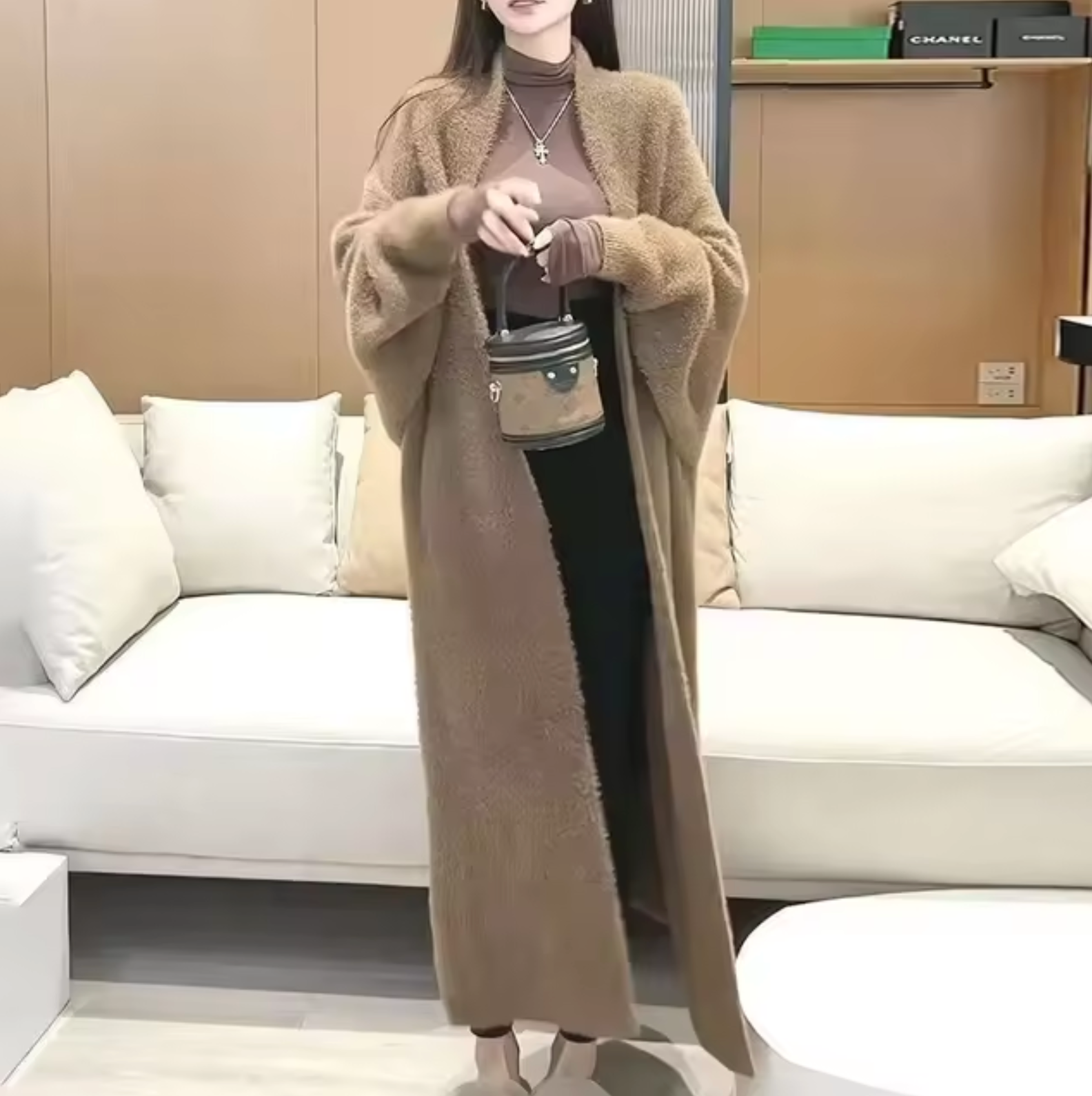 Damski Długi Sweter Kardigan | Oversized