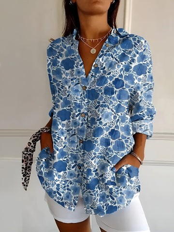 Dark blue with flowers