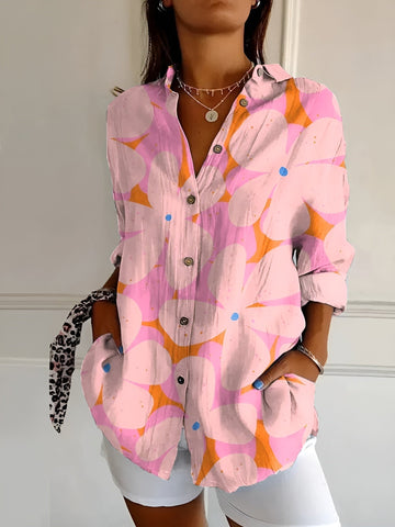 Pink with flowers